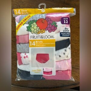 Girls Fruit of The Loom Briefs Underwear 14 pk Size 12